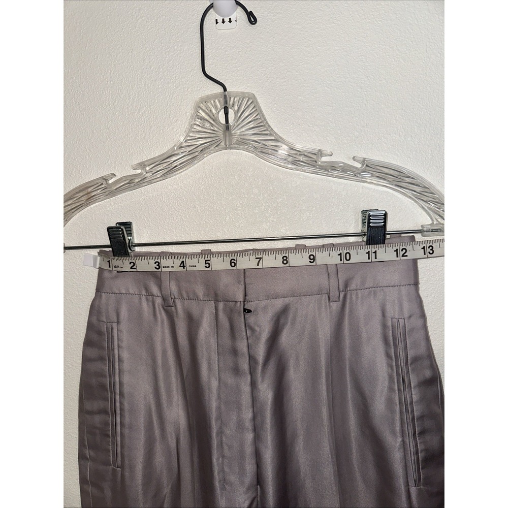 Yves  Saint  Laurent Taupe High- Waisted Dress Pants Straight Leg Trousers Sz 25 - Picture 12 of 16